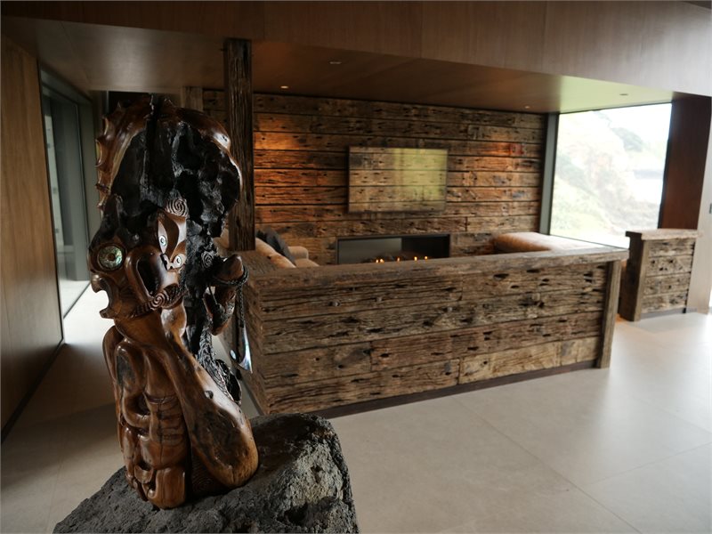 a big picture window lets light into the living room