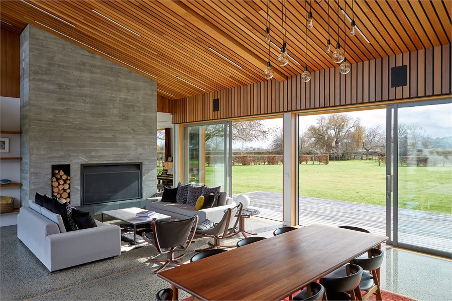 ThermalHEART sliding doors line the living area for ultimate comfort